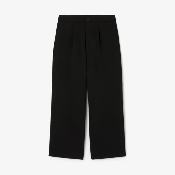 Pantaloni a pieghe in piqué da uomo dalla vestibilità ampia Pantaloni a pieghe in piqué da uomo dalla vestibilità ampia
