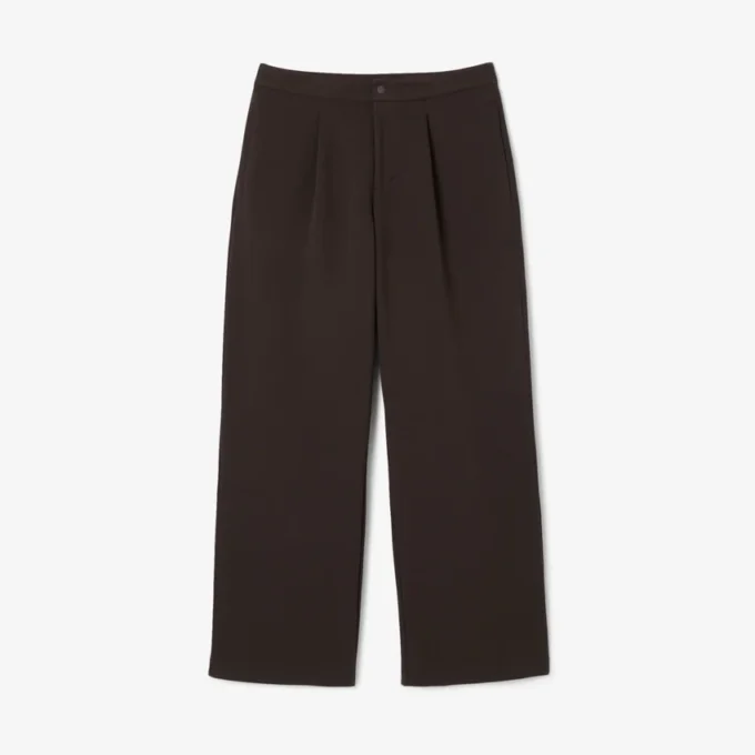 Pantaloni a pieghe in piqué da uomo dalla vestibilità ampia Pantaloni a pieghe in piqué da uomo dalla vestibilità ampia