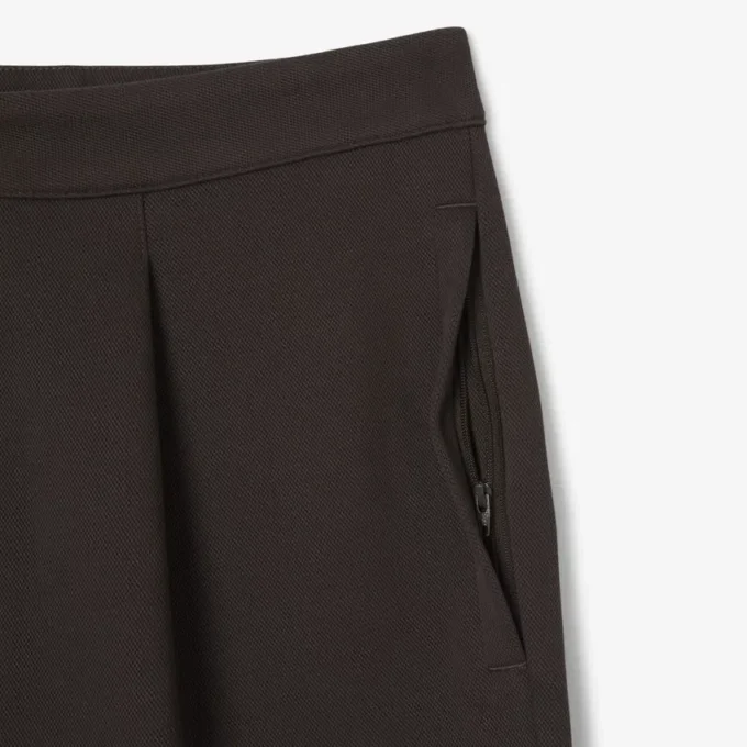 Pantaloni a pieghe in piqué da uomo dalla vestibilità ampia Pantaloni a pieghe in piqué da uomo dalla vestibilità ampia