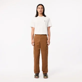 Pantaloni cargo da uomo in cotone a vestibilità dritta