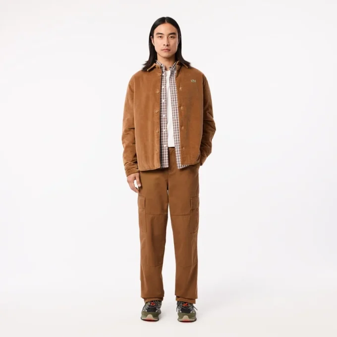 Pantaloni cargo da uomo in cotone a vestibilità dritta Pantaloni cargo da uomo in cotone a vestibilità dritta