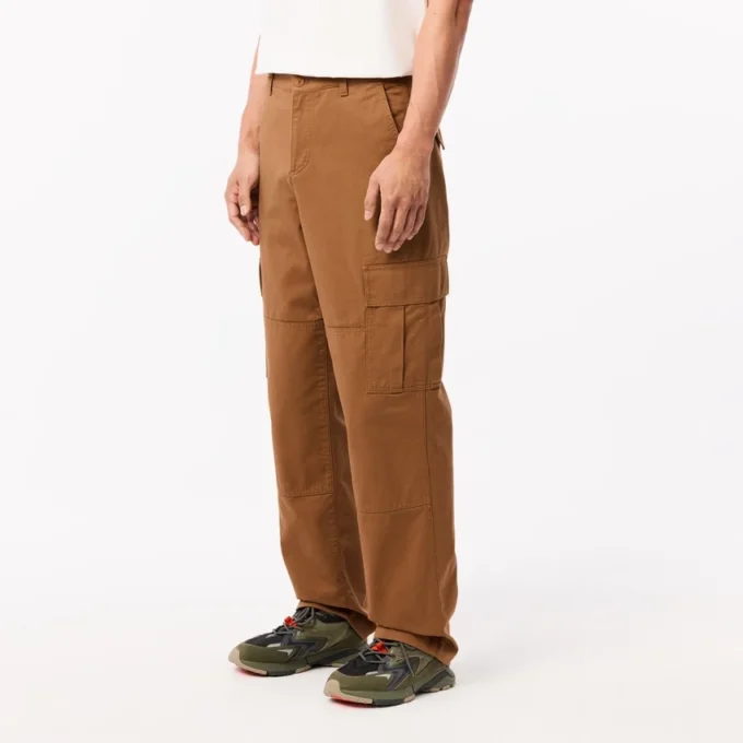 Pantaloni cargo da uomo in cotone a vestibilità dritta Pantaloni cargo da uomo in cotone a vestibilità dritta