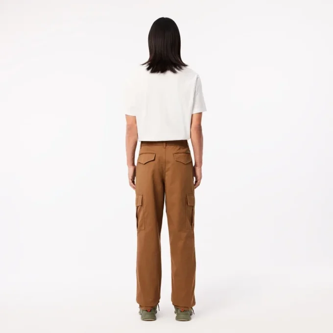 Pantaloni cargo da uomo in cotone a vestibilità dritta Pantaloni cargo da uomo in cotone a vestibilità dritta