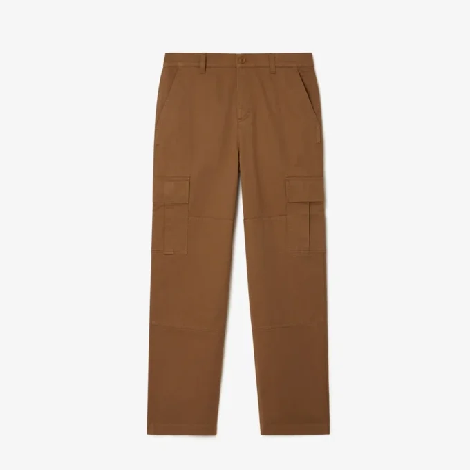 Pantaloni cargo da uomo in cotone a vestibilità dritta Pantaloni cargo da uomo in cotone a vestibilità dritta