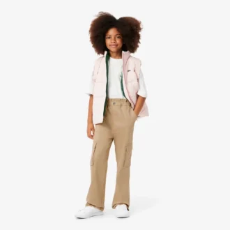 Pantaloni cargo in twill di cotone da bambina