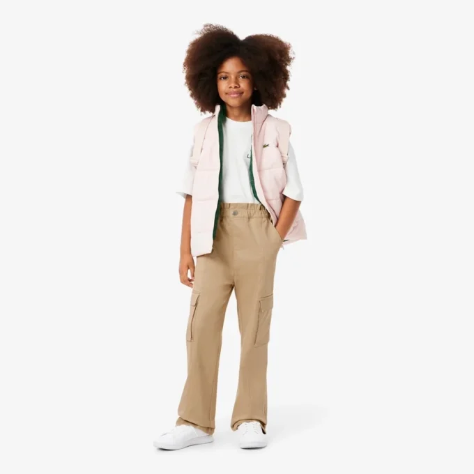 Pantaloni cargo in twill di cotone da bambina Pantaloni cargo in twill di cotone da bambina