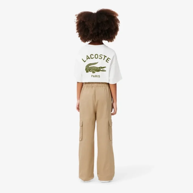 Pantaloni cargo in twill di cotone da bambina Pantaloni cargo in twill di cotone da bambina