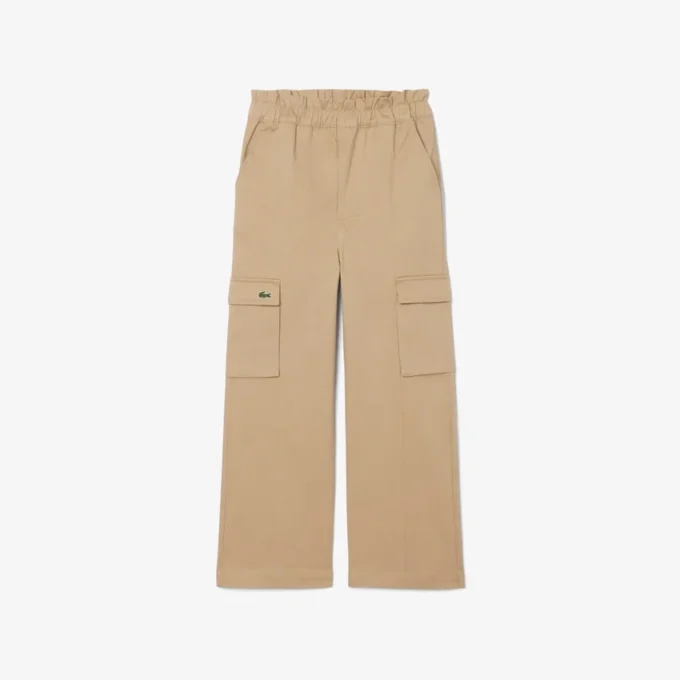 Pantaloni cargo in twill di cotone da bambina Pantaloni cargo in twill di cotone da bambina