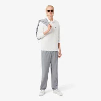 Pantaloni chino da uomo in flanella di lana, vestibilità regolare