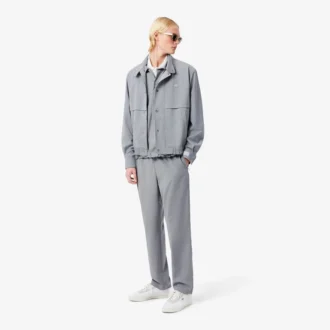 Pantaloni chino da uomo in flanella di lana, vestibilità regolare
