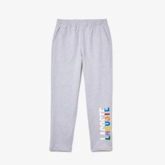 Pantaloni da casa in felpa di cotone con marchio da uomo