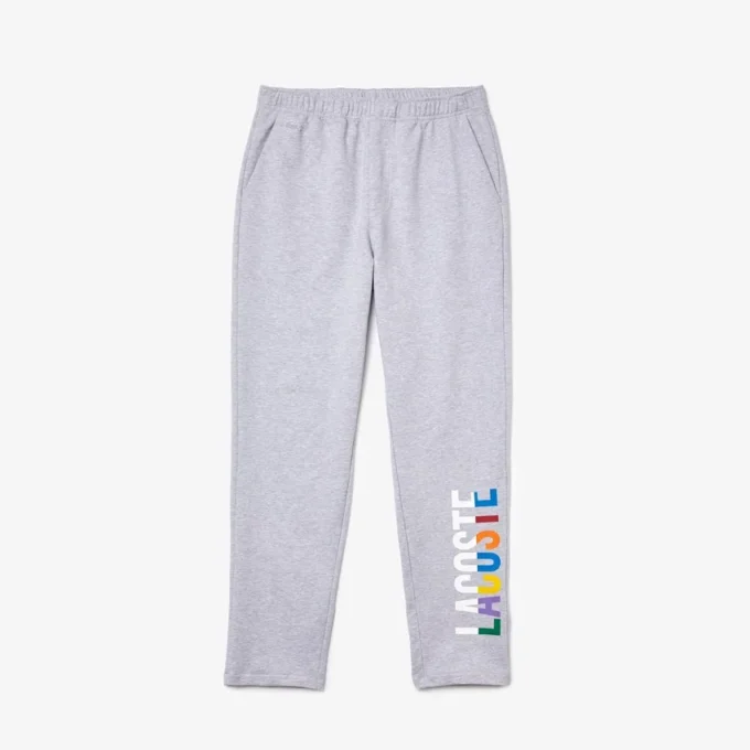 Pantaloni da casa in felpa di cotone con marchio da uomo Pantaloni da casa in felpa di cotone con marchio da uomo