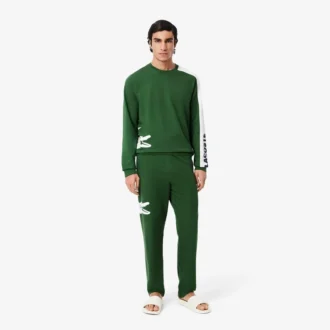 Pantaloni da casa in pile stampato da uomo