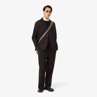Pantaloni da completo in cotone a righe con vestibilità dritta