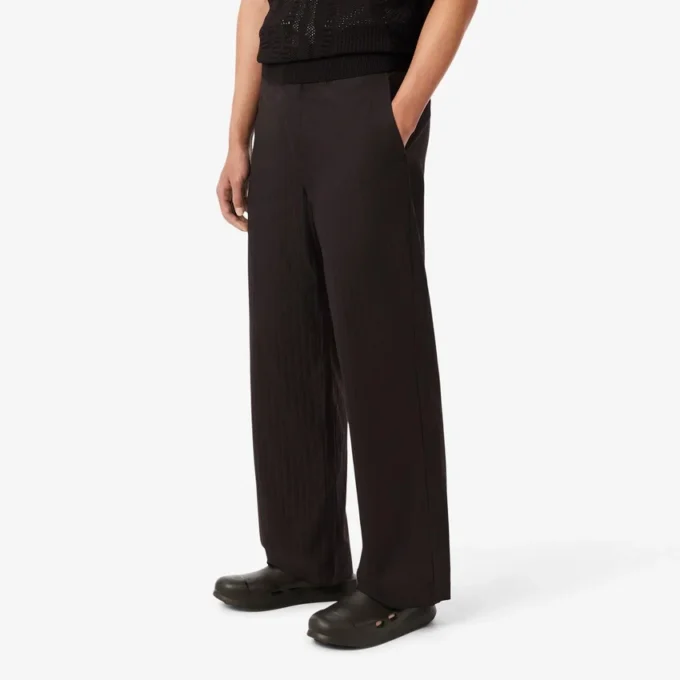 Pantaloni da completo in cotone a righe con vestibilità dritta Pantaloni da completo in cotone a righe con vestibilità dritta