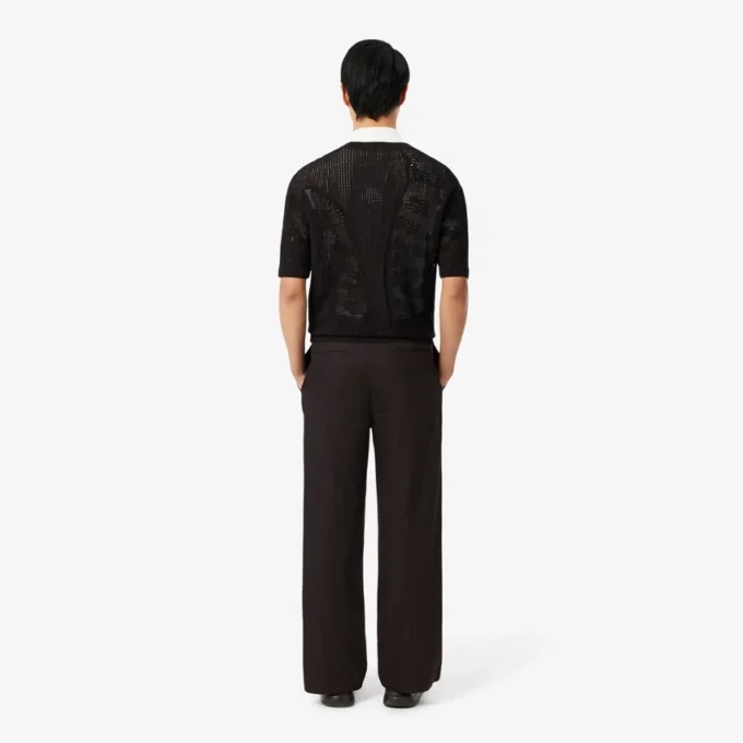 Pantaloni da completo in cotone a righe con vestibilità dritta Pantaloni da completo in cotone a righe con vestibilità dritta