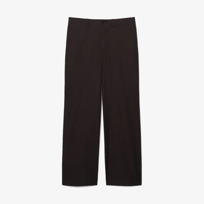 Pantaloni da completo in cotone a righe con vestibilità dritta Pantaloni da completo in cotone a righe con vestibilità dritta