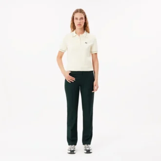Pantaloni da donna a vestibilità dritta con dettagli a vista