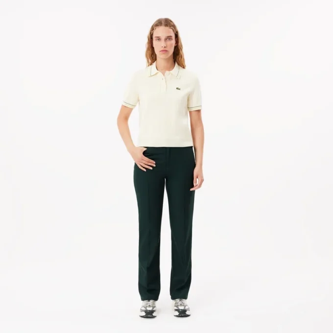 Pantaloni da donna a vestibilità dritta con dettagli a vista Pantaloni da donna a vestibilità dritta con dettagli a vista