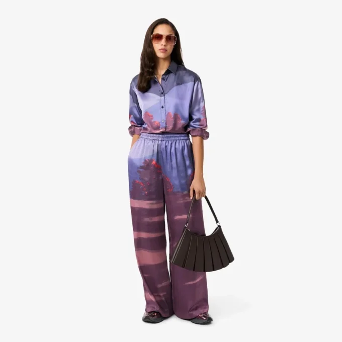 Pantaloni da donna oversize con stampa paesaggistica Pantaloni da donna oversize con stampa paesaggistica