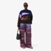 Pantaloni da donna oversize con stampa paesaggistica Pantaloni da donna oversize con stampa paesaggistica