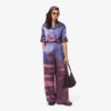 Pantaloni da donna oversize con stampa paesaggistica Pantaloni da donna oversize con stampa paesaggistica