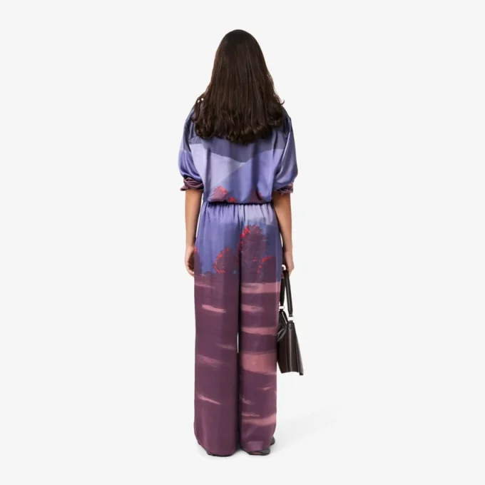 Pantaloni da donna oversize con stampa paesaggistica Pantaloni da donna oversize con stampa paesaggistica