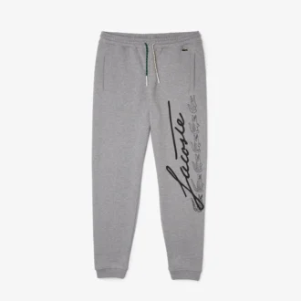 Pantaloni da jogging in felpa di cotone da uomo con stampa Signature & Croc