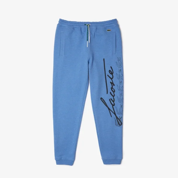 Pantaloni da jogging in felpa di cotone da uomo con stampa Signature & Croc Pantaloni da jogging in felpa di cotone da uomo con stampa Signature & Croc