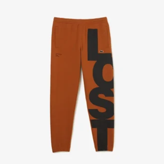 Pantaloni da tuta da uomo in cotone con scritte a contrasto