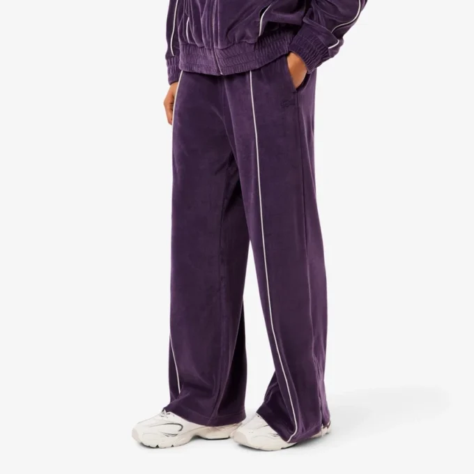 Pantaloni da tuta in velluto con dettagli decorativi da donna