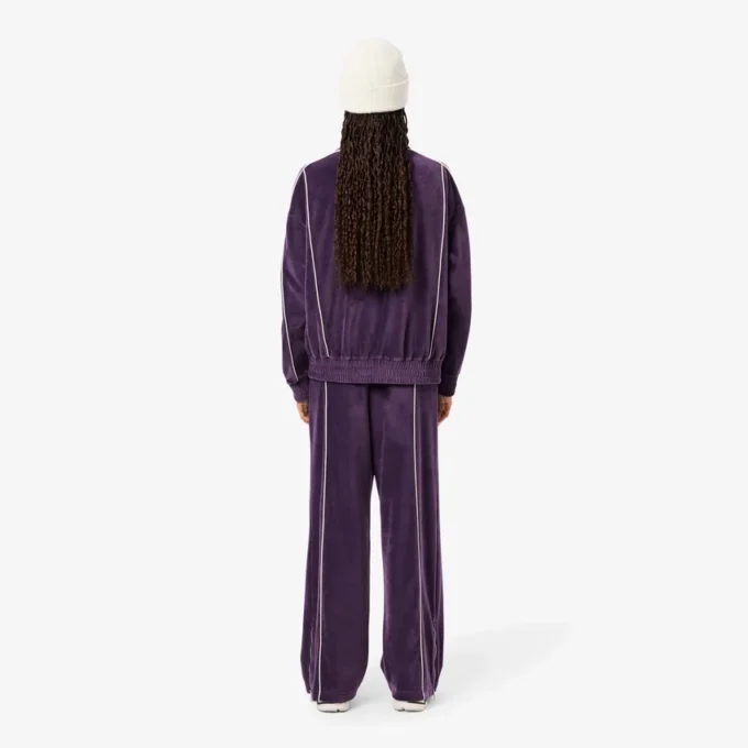 Pantaloni da tuta in velluto con dettagli decorativi da donna