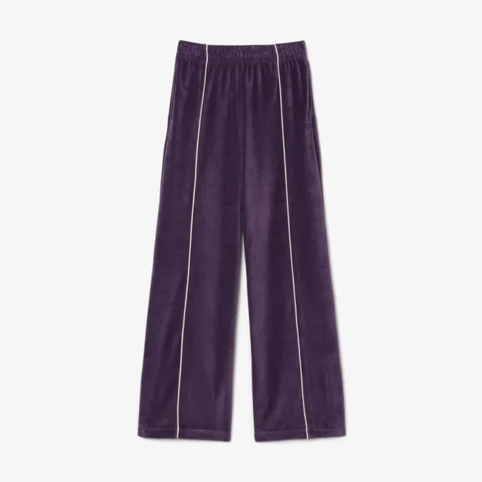 Pantaloni da tuta in velluto con dettagli decorativi da donna
