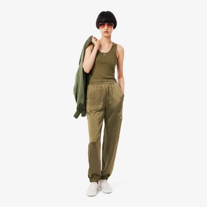 Pantaloni da tuta oversize in raso da donna