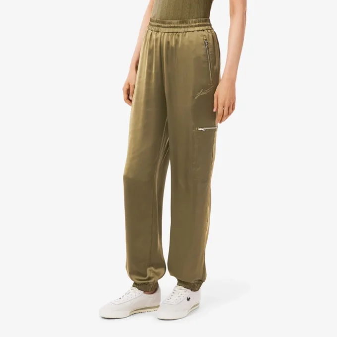 Pantaloni da tuta oversize in raso da donna
