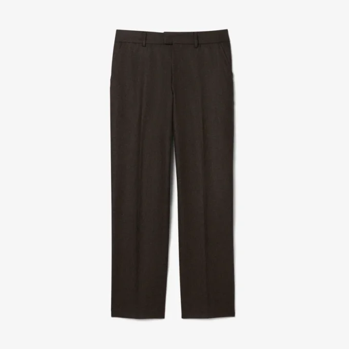Pantaloni da uomo in lana a vita dritta con motivo a chevron