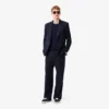Pantaloni da uomo in lana feltrata con vestibilità dritta Pantaloni da uomo in lana feltrata con vestibilità dritta