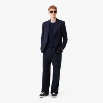 Pantaloni da uomo in lana feltrata con vestibilità dritta