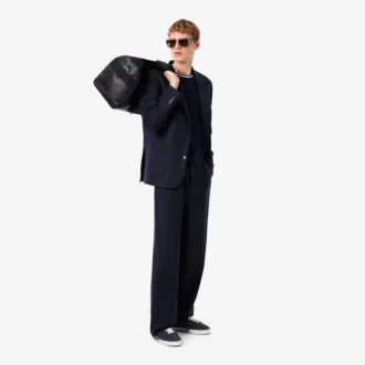 Pantaloni da uomo in lana feltrata con vestibilità dritta