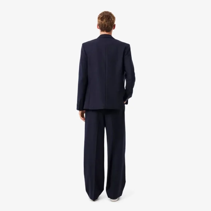 Pantaloni da uomo in lana feltrata con vestibilità dritta Pantaloni da uomo in lana feltrata con vestibilità dritta