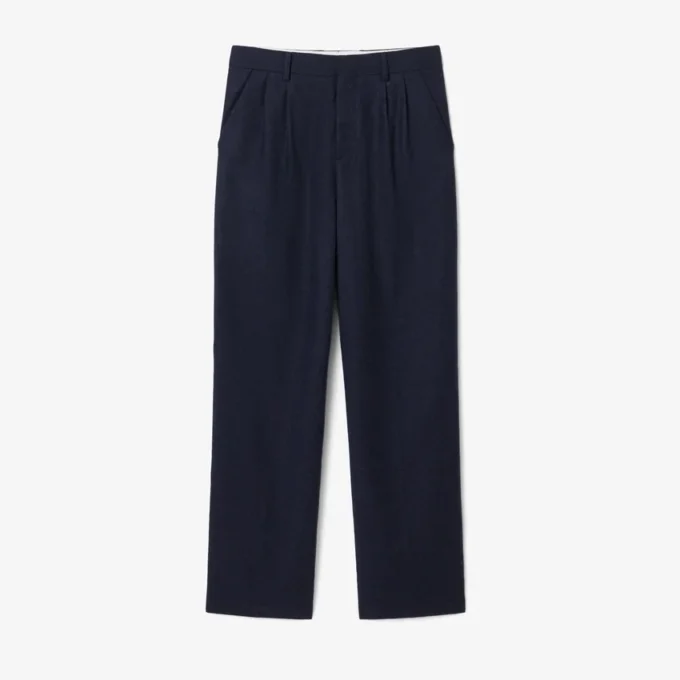 Pantaloni da uomo in lana feltrata con vestibilità dritta Pantaloni da uomo in lana feltrata con vestibilità dritta