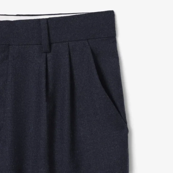 Pantaloni da uomo in lana feltrata con vestibilità dritta Pantaloni da uomo in lana feltrata con vestibilità dritta