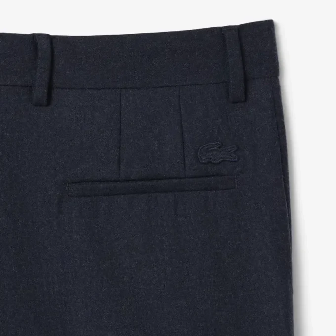 Pantaloni da uomo in lana feltrata con vestibilità dritta Pantaloni da uomo in lana feltrata con vestibilità dritta