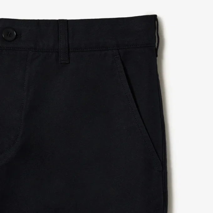 Pantaloni da uomo in twill di cotone a vestibilità dritta Pantaloni da uomo in twill di cotone a vestibilità dritta