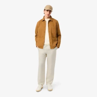 Pantaloni da uomo in twill di lino a vestibilità regolare