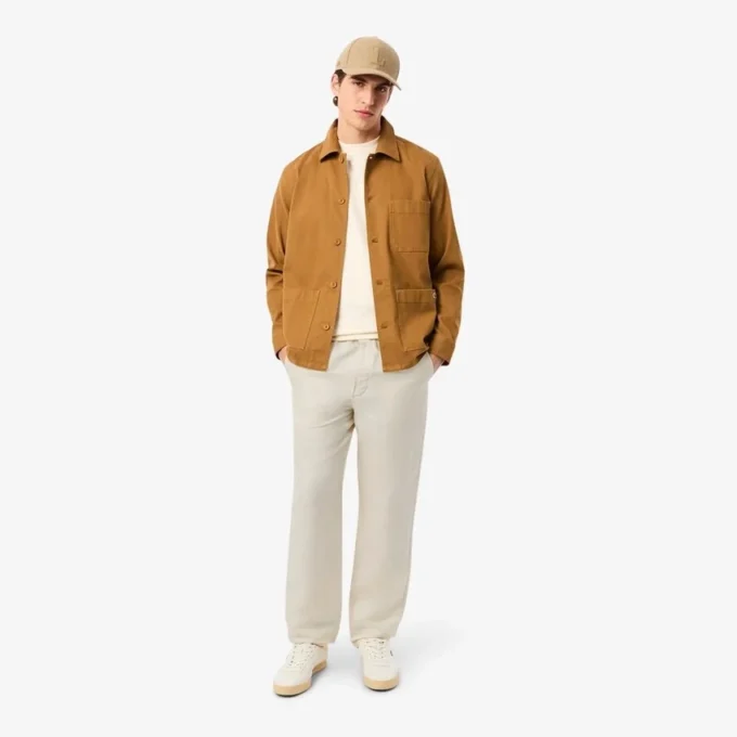 Pantaloni da uomo in twill di lino a vestibilità regolare Pantaloni da uomo in twill di lino a vestibilità regolare