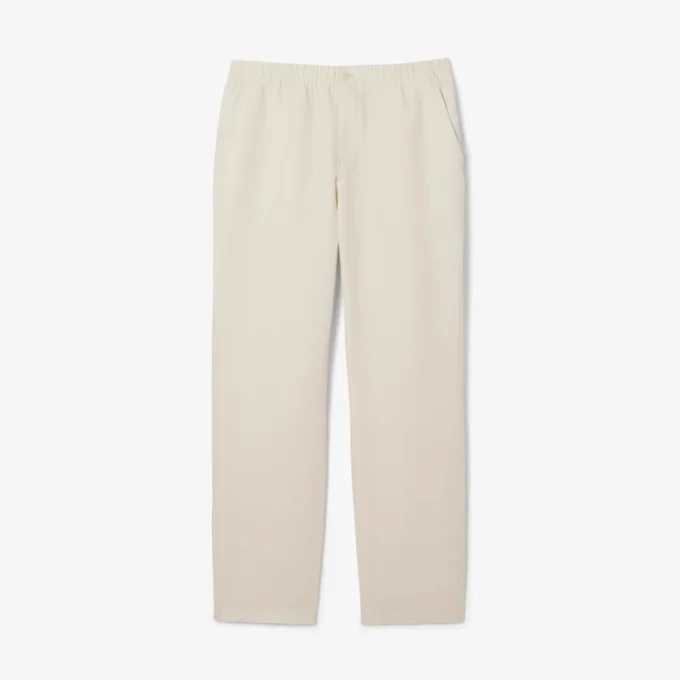 Pantaloni da uomo in twill di lino a vestibilità regolare Pantaloni da uomo in twill di lino a vestibilità regolare