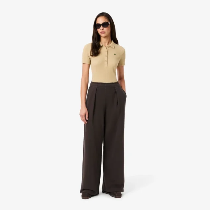 Pantaloni della tuta in pile a gamba larga da donna