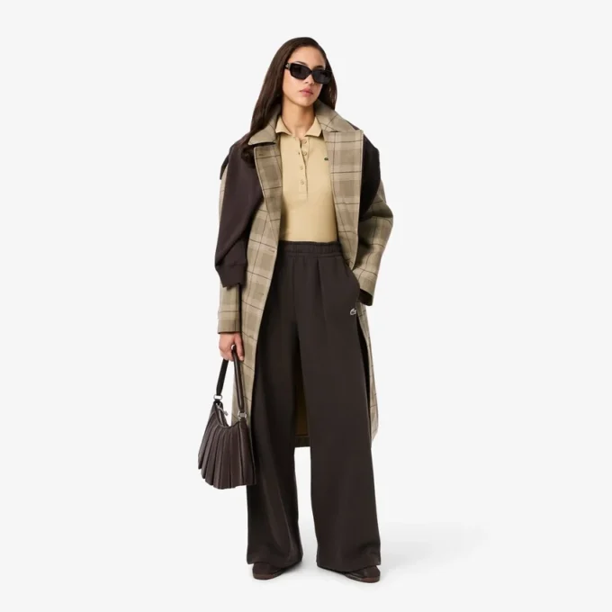 Pantaloni della tuta in pile a gamba larga da donna