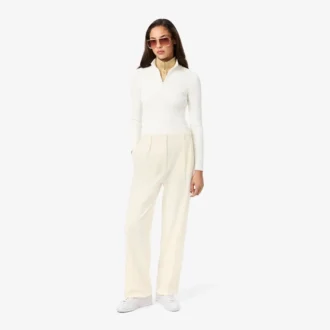 Pantaloni oversize in flanella plissettata da donna Pantaloni oversize in flanella plissettata da donna
